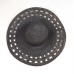 Black Straw Woven Cut Out Floppy Wide Brim Garden Sun Beach Hat 21" Headband  eb-16709572